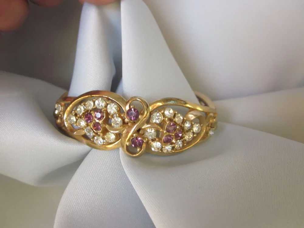 Gorgeous Mid-20th Century Goldtone Bracelet With … - image 8