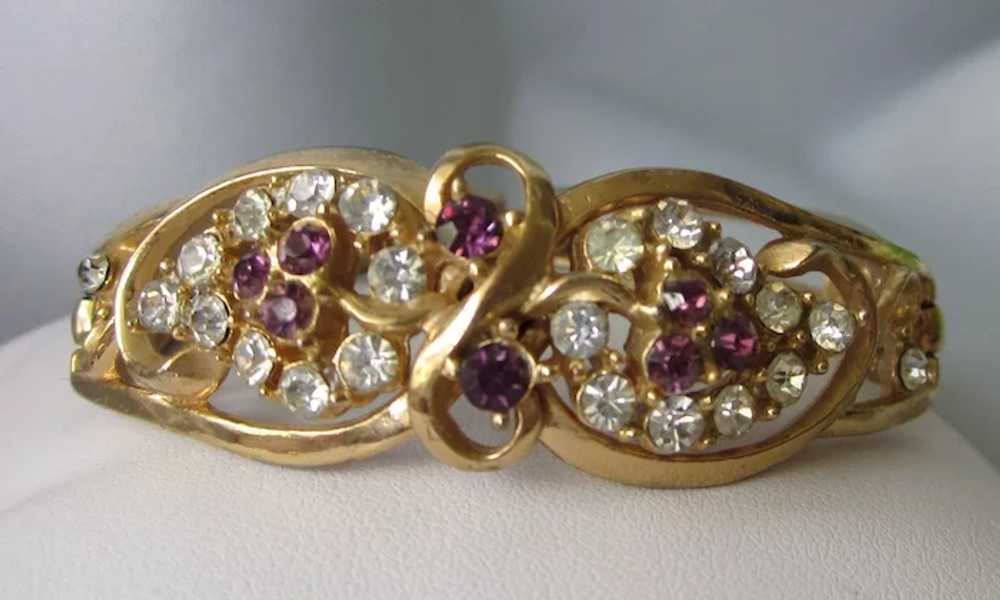 Gorgeous Mid-20th Century Goldtone Bracelet With … - image 9