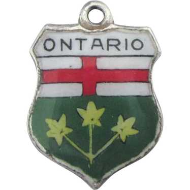Ontario Canada Sterling Enamel Travel Shield Charm