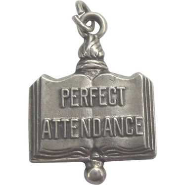 Vintage Sterling Perfect Attendance Charm - Schoo… - image 1