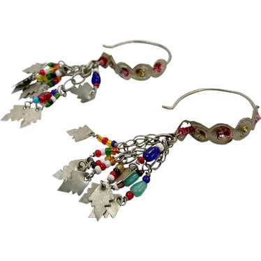 Hoop Earrings, Afghan, Old Silver, Middle Eastern,