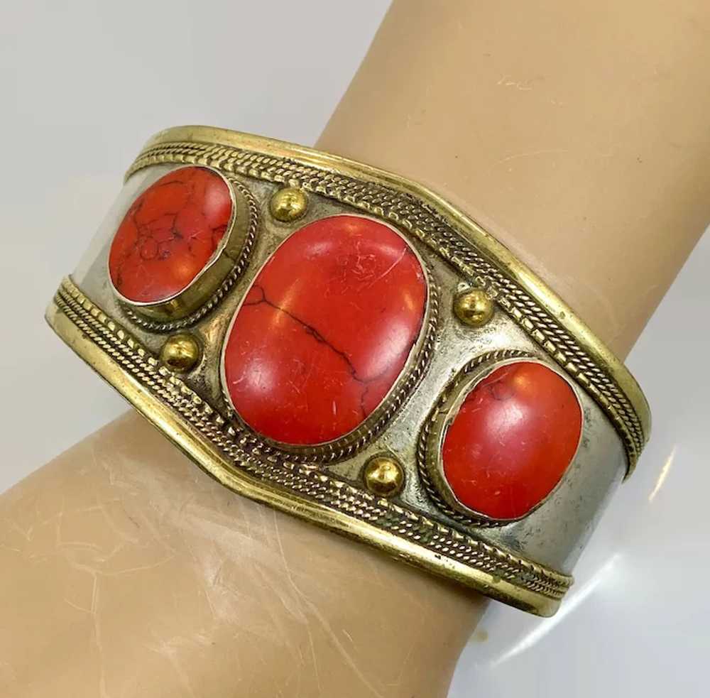 Red Jasper Bracelet, Middle Eastern, Afghan Cuff,… - image 2