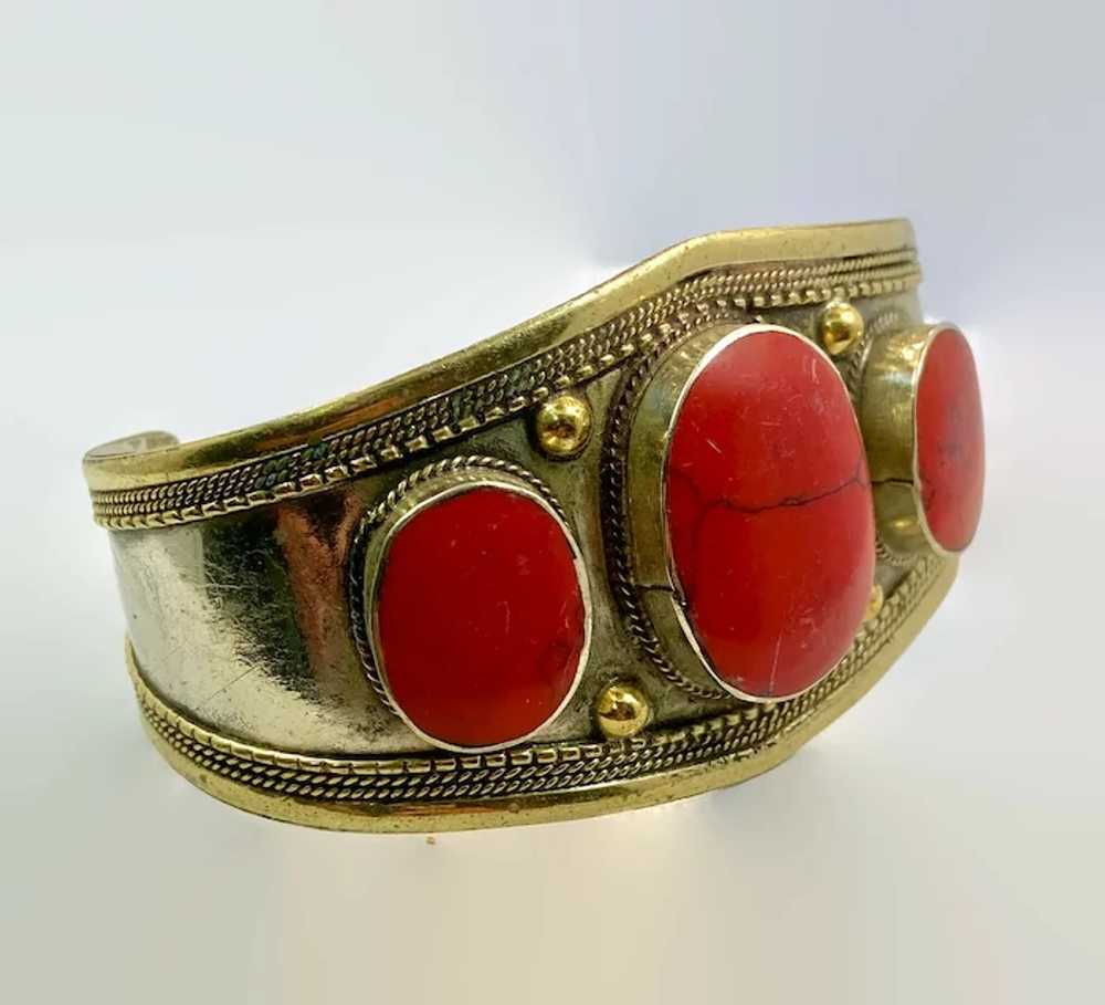 Red Jasper Bracelet, Middle Eastern, Afghan Cuff,… - image 3