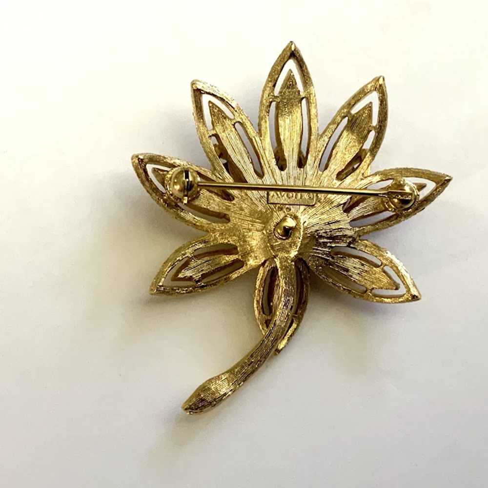 Golden Flower Avon Brooch Pin - image 4