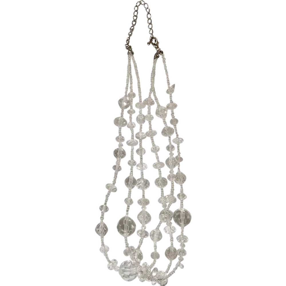 Beautiful Sparkle Beaded Necklace Crystal & Plast… - image 1