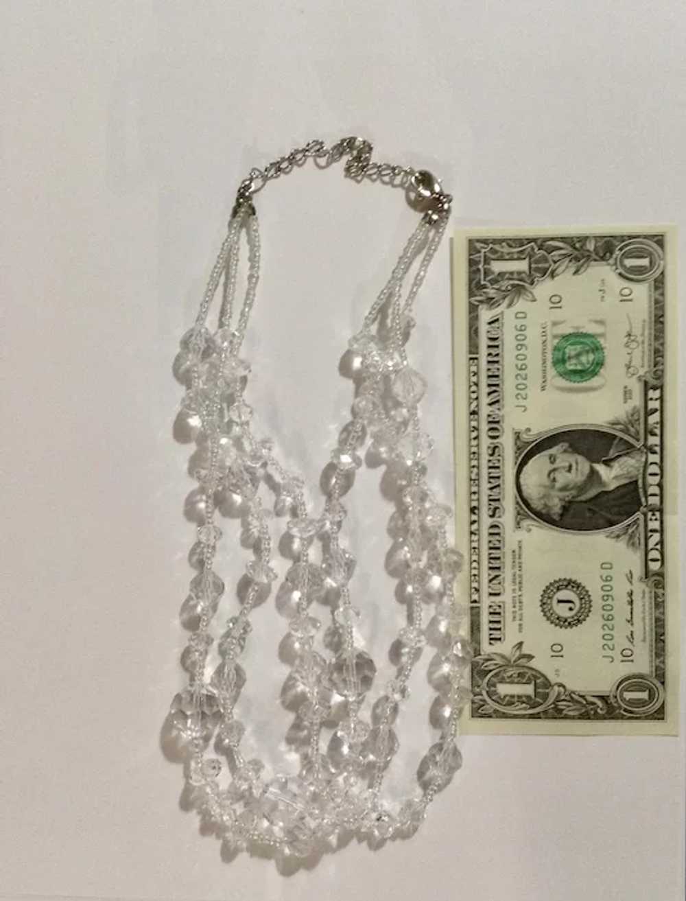 Beautiful Sparkle Beaded Necklace Crystal & Plast… - image 7