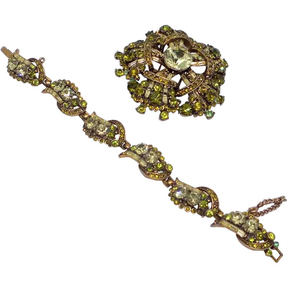 Extraordinary Hollycraft Brooch and Bracelet DemiPar… Gem