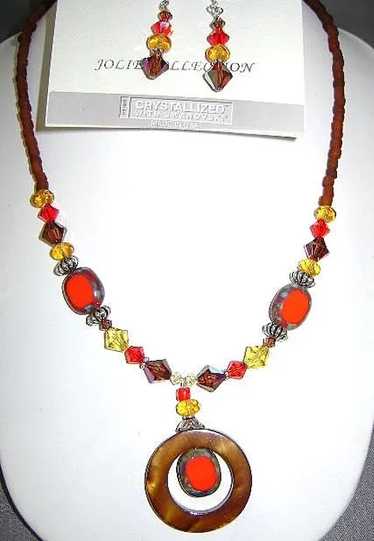 COLORFUL Necklace and Earring Set Swarovski Crysta