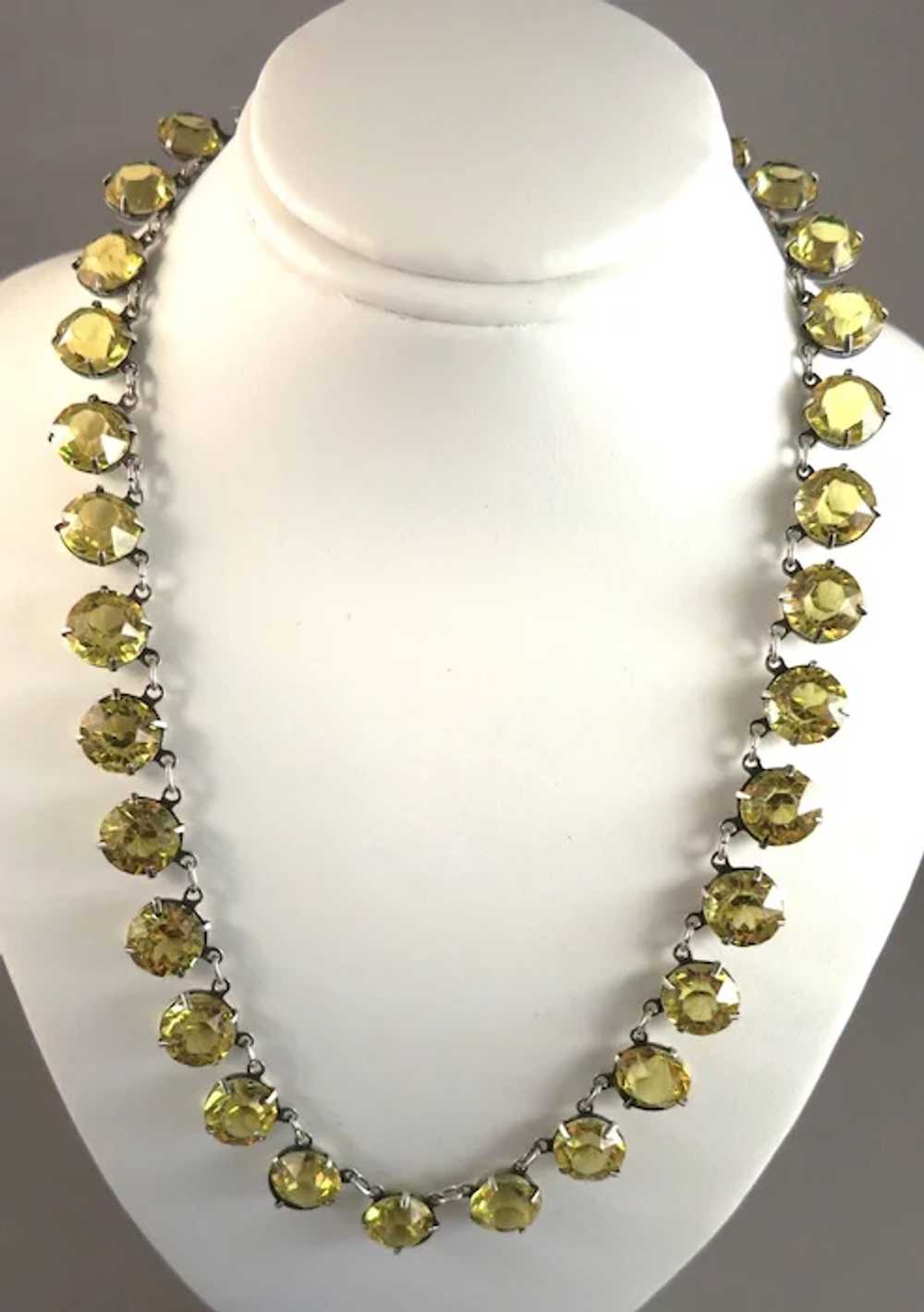 VINTAGE Sunshine Choker Very Old Yellow  Crystal … - image 2