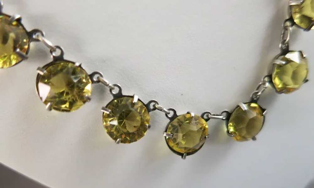 VINTAGE Sunshine Choker Very Old Yellow  Crystal … - image 3