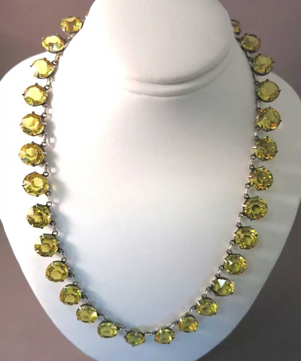 VINTAGE Sunshine Choker Very Old Yellow  Crystal … - image 7