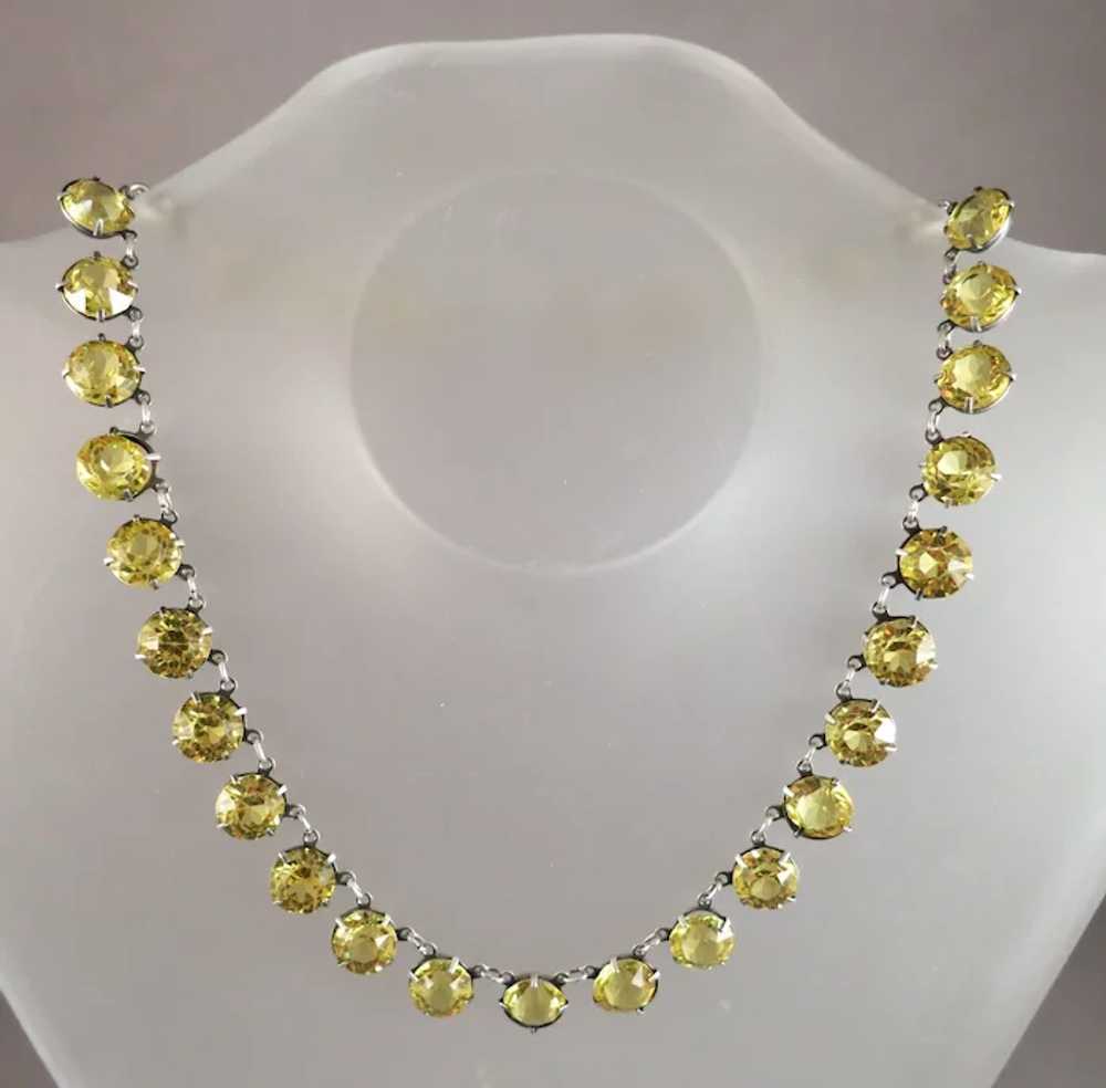 VINTAGE Sunshine Choker Very Old Yellow  Crystal … - image 8