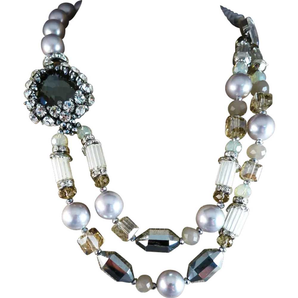 OVER-THE-TOP Runway Necklace Stunning Circa 1980 - image 1