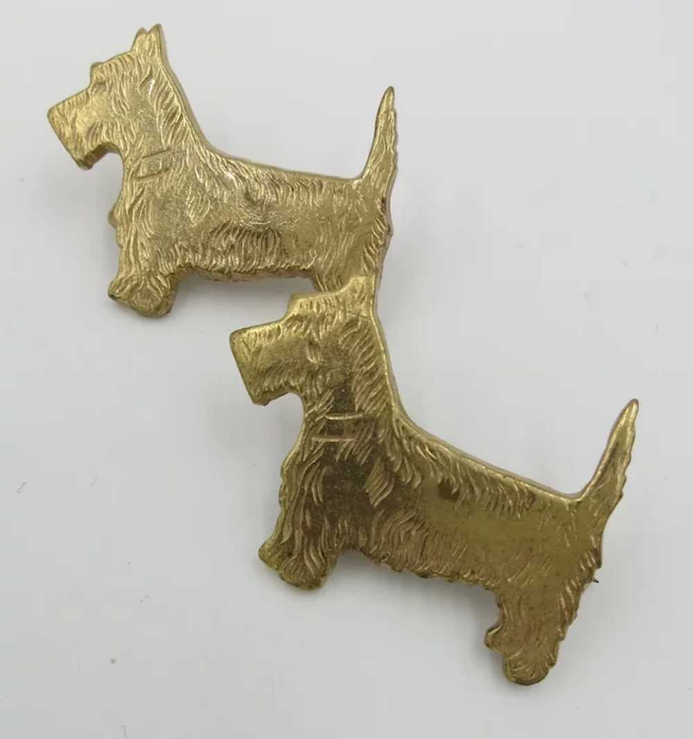 VINTAGE Two cute Gold-Colored Metal   Scotty Scat… - image 3