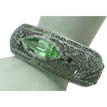 VINTAGE Rhodium Plated Bangle Bracelet  By John H… - image 1