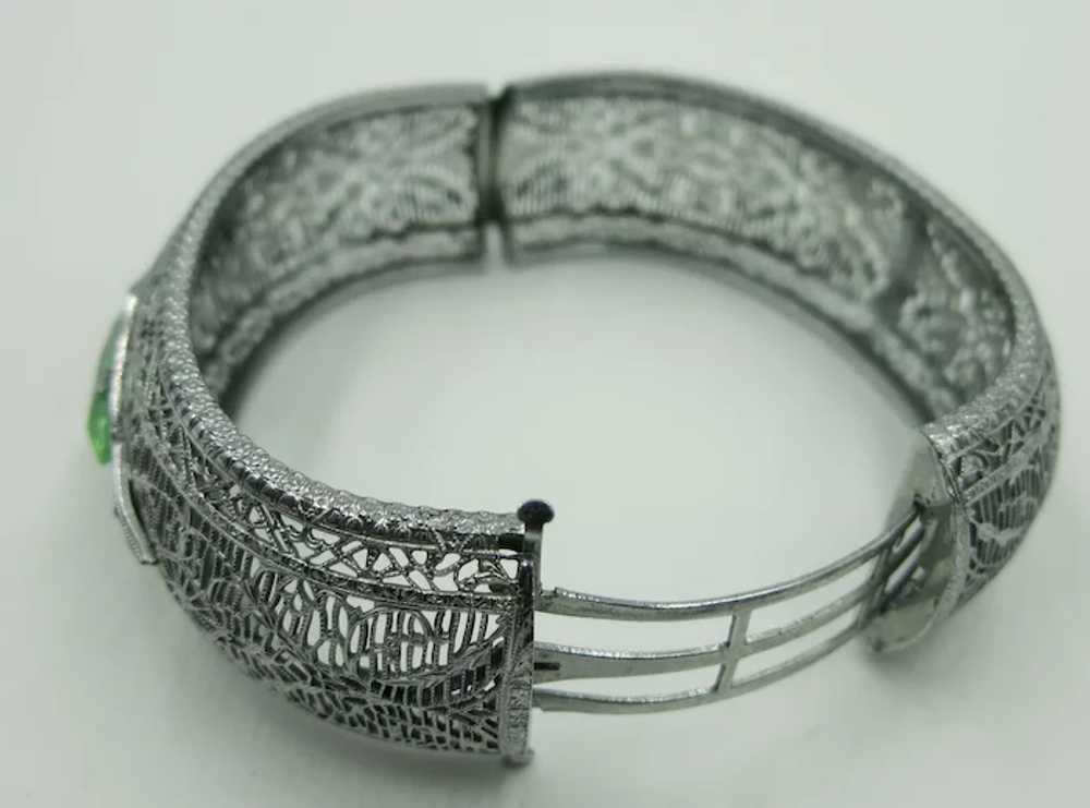 VINTAGE Rhodium Plated Bangle Bracelet  By John H… - image 6