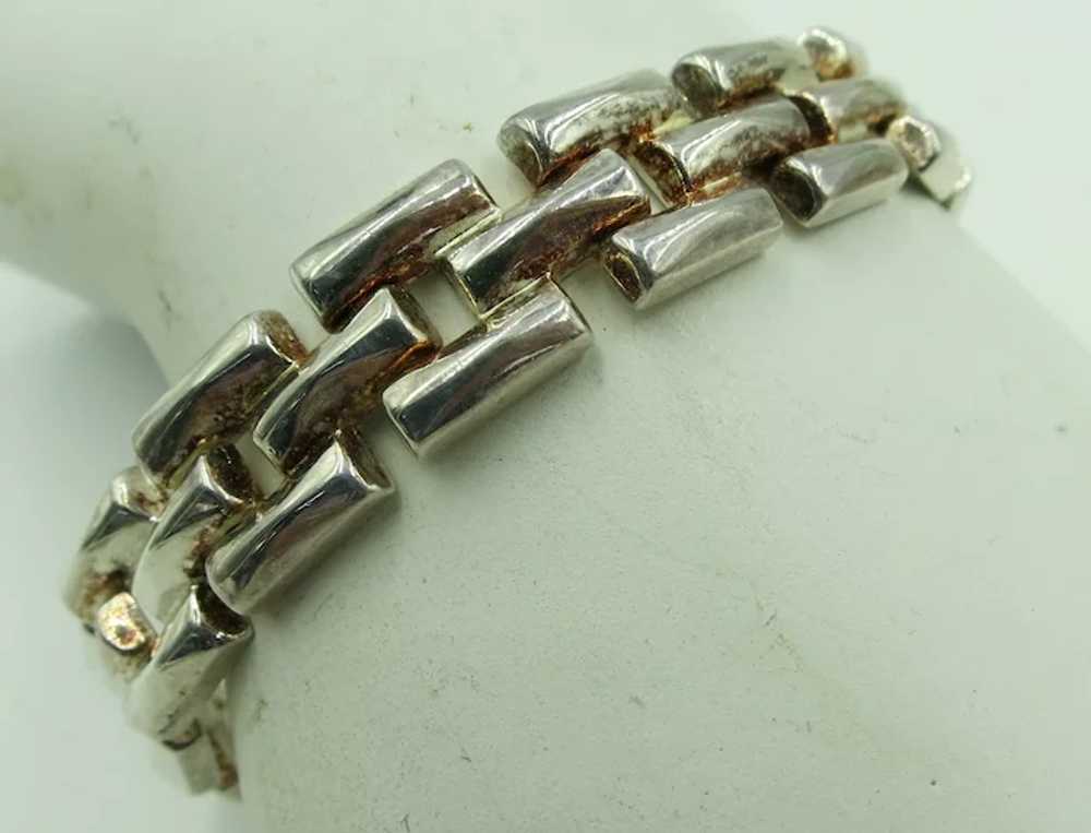 VINTAGE Sterling Bracelet 15 Links Made in Italy - image 2