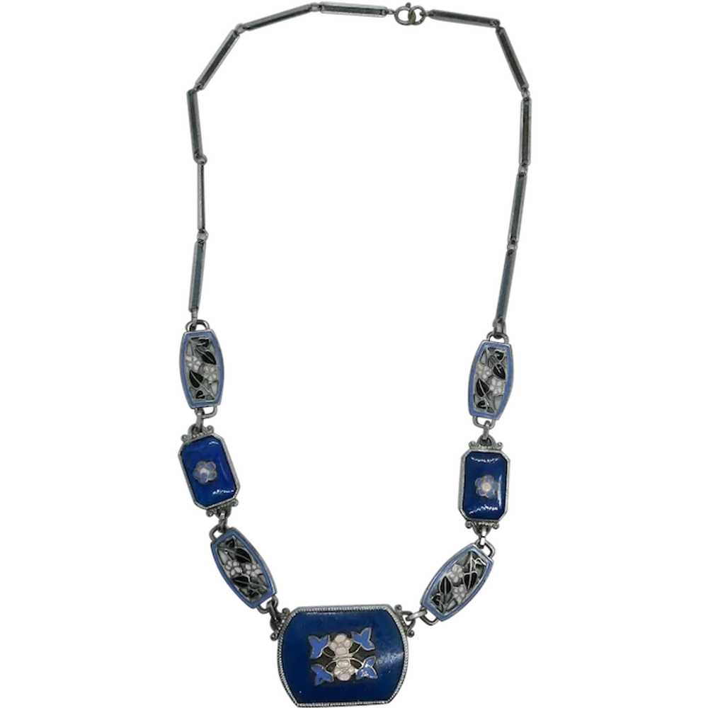 VINTAGE Lovely  Art Nouveau  Necklace with Enamel… - image 1