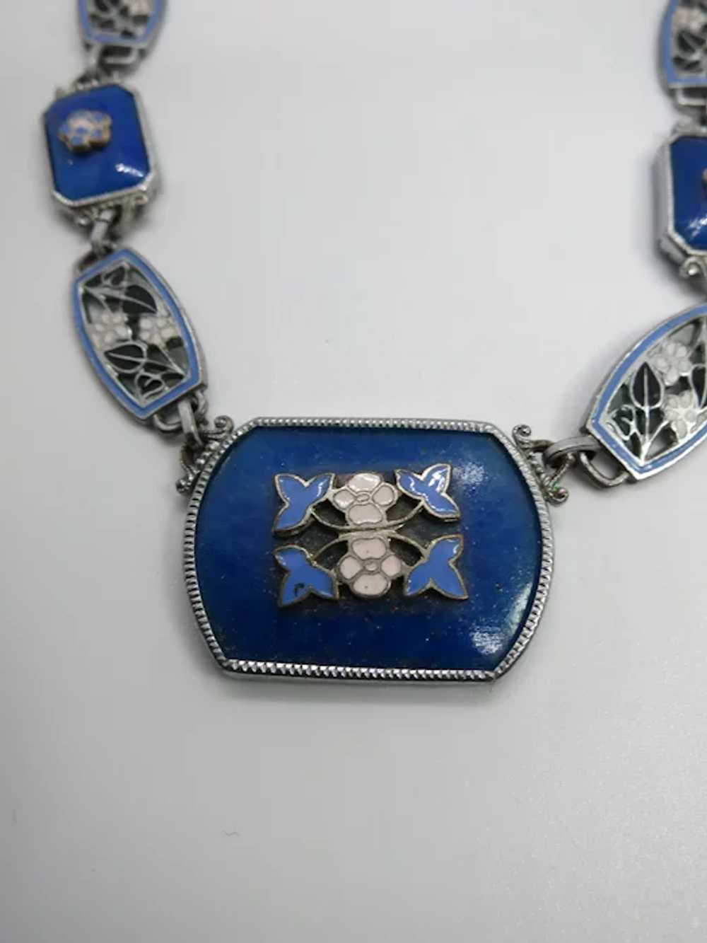 VINTAGE Lovely  Art Nouveau  Necklace with Enamel… - image 2