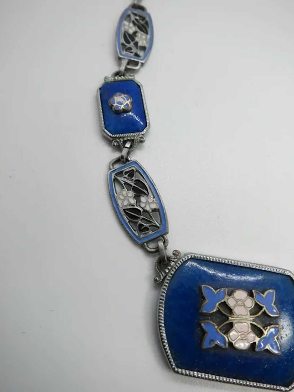 VINTAGE Lovely  Art Nouveau  Necklace with Enamel… - image 6