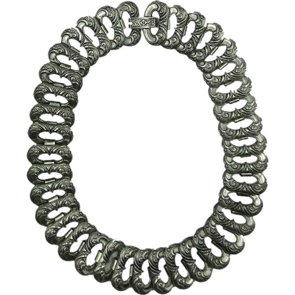 VINTAGE Famous Napier Jewelry Wide Choker Collar … - image 1