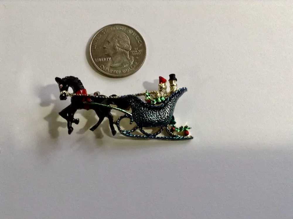 Christmas Gerrys  Winter Sleigh Ride Brooch Pin O… - image 2