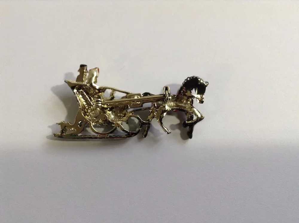 Christmas Gerrys  Winter Sleigh Ride Brooch Pin O… - image 3