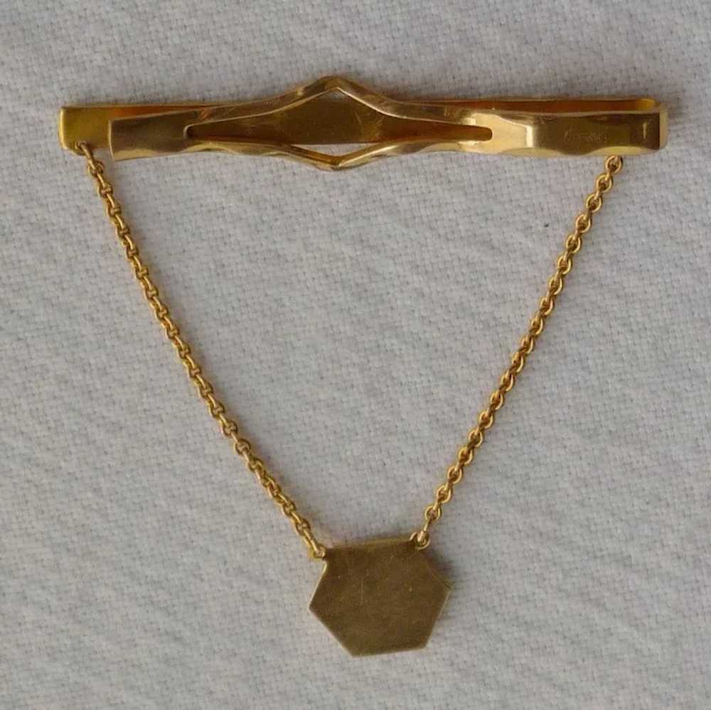 Gold Tone Anson Tie Chain Bar Clip 1930’s - image 3