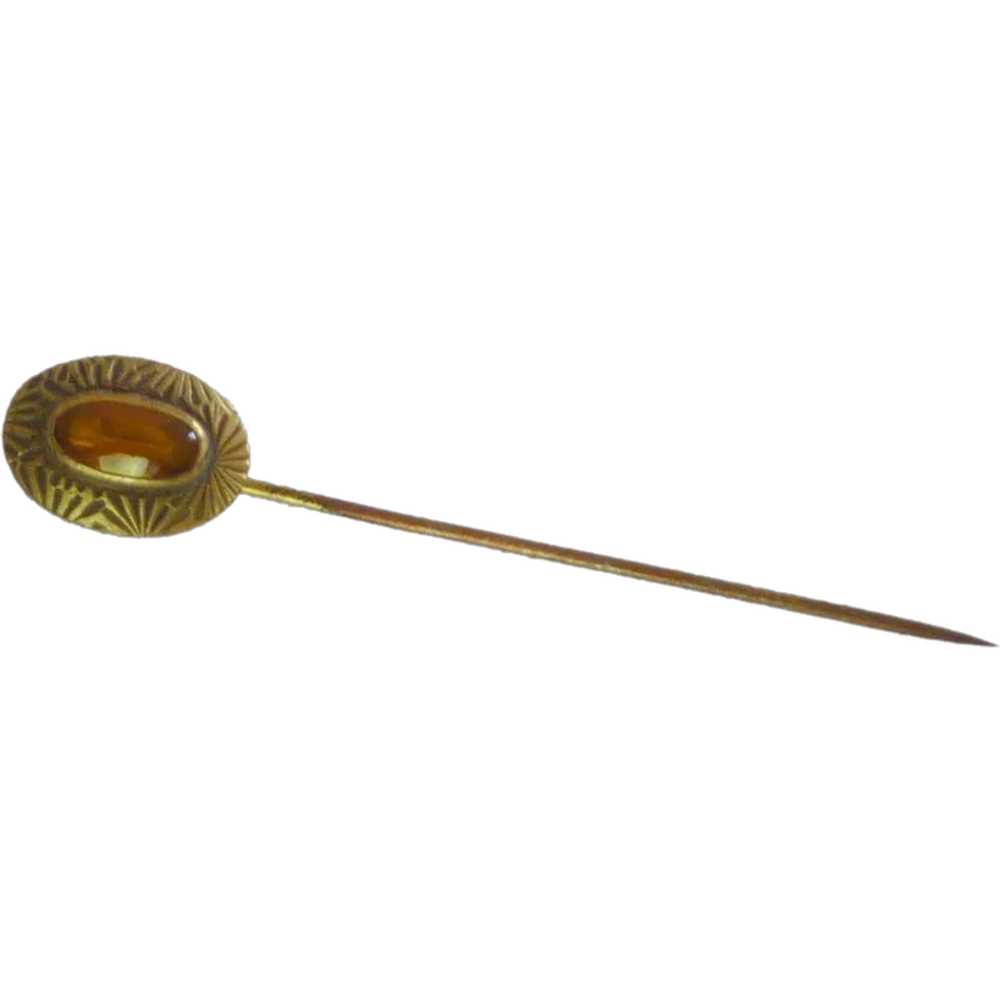 Victorian Amber Stick Pin Cravat - image 1