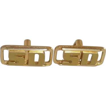 Swank Initials SD Gold Tone Cuff Links Cufflinks