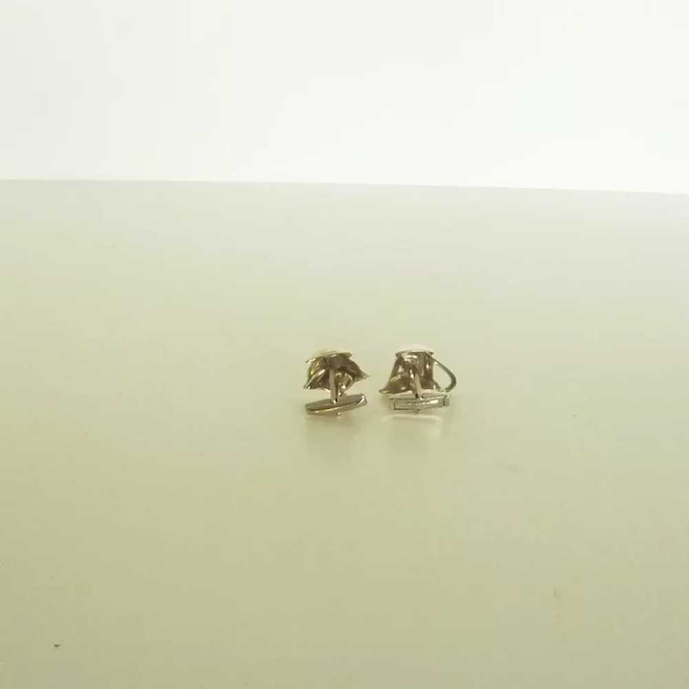 Sugar and Cream Silver Tone Set Cufflinks Cuff Li… - image 3