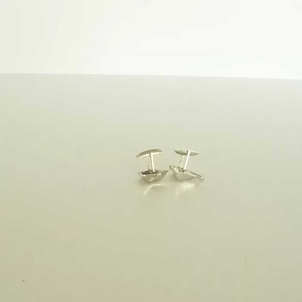 Sugar and Cream Silver Tone Set Cufflinks Cuff Li… - image 4