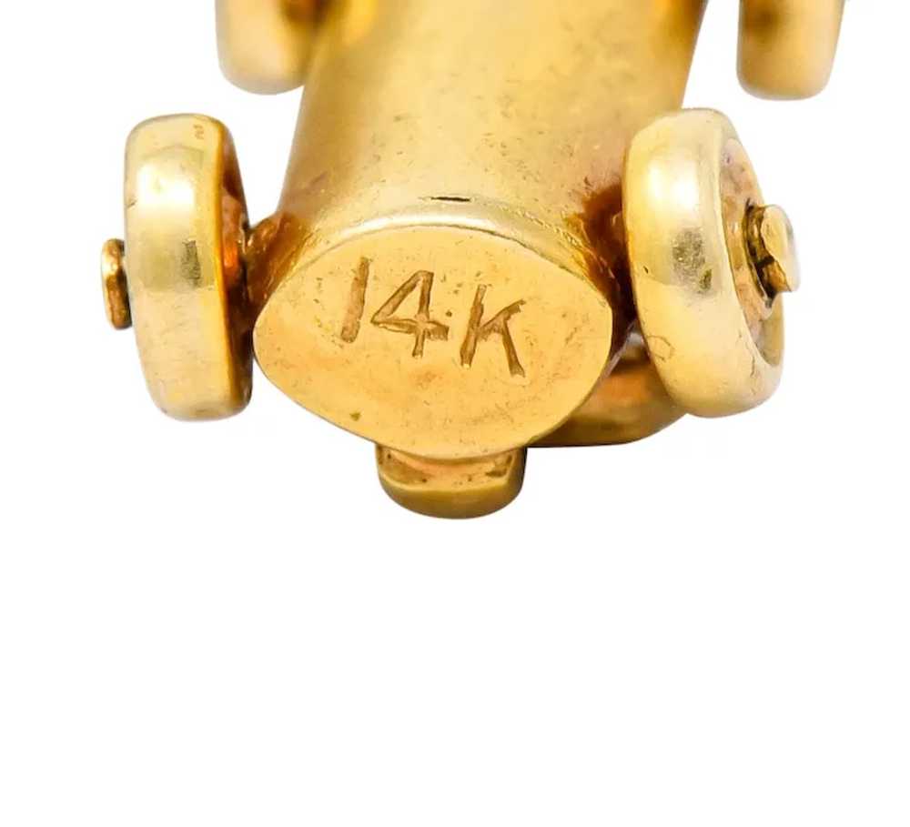Art Deco Articulated 14 Karat Gold Soapbox Derby … - image 5