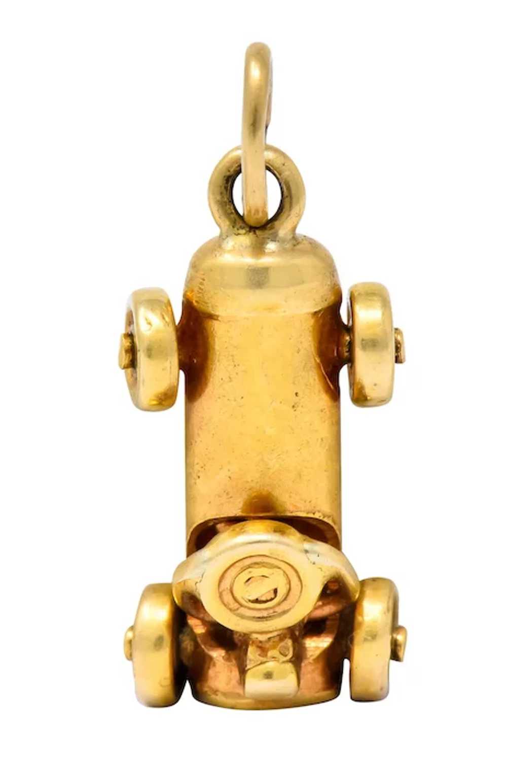 Art Deco Articulated 14 Karat Gold Soapbox Derby … - image 6