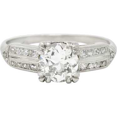 1950's Mid-Century 1.37 CTW Diamond Platinum Poin… - image 1