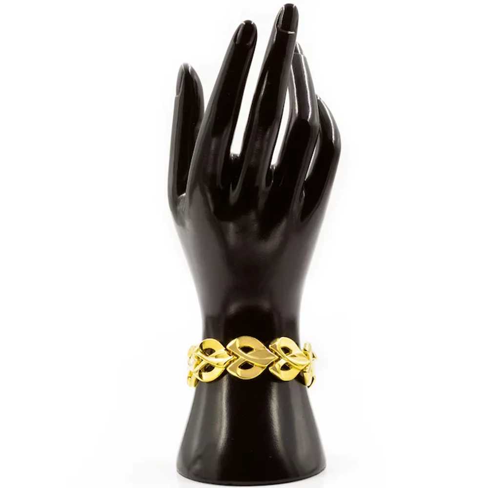 Vintage Italian 14k Gold 7" Bracelet with Stylize… - image 3