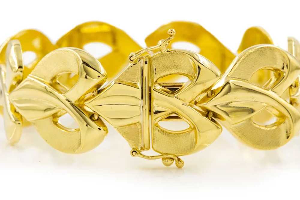 Vintage Italian 14k Gold 7" Bracelet with Stylize… - image 6
