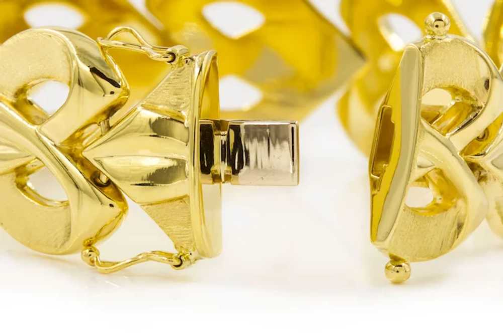 Vintage Italian 14k Gold 7" Bracelet with Stylize… - image 7