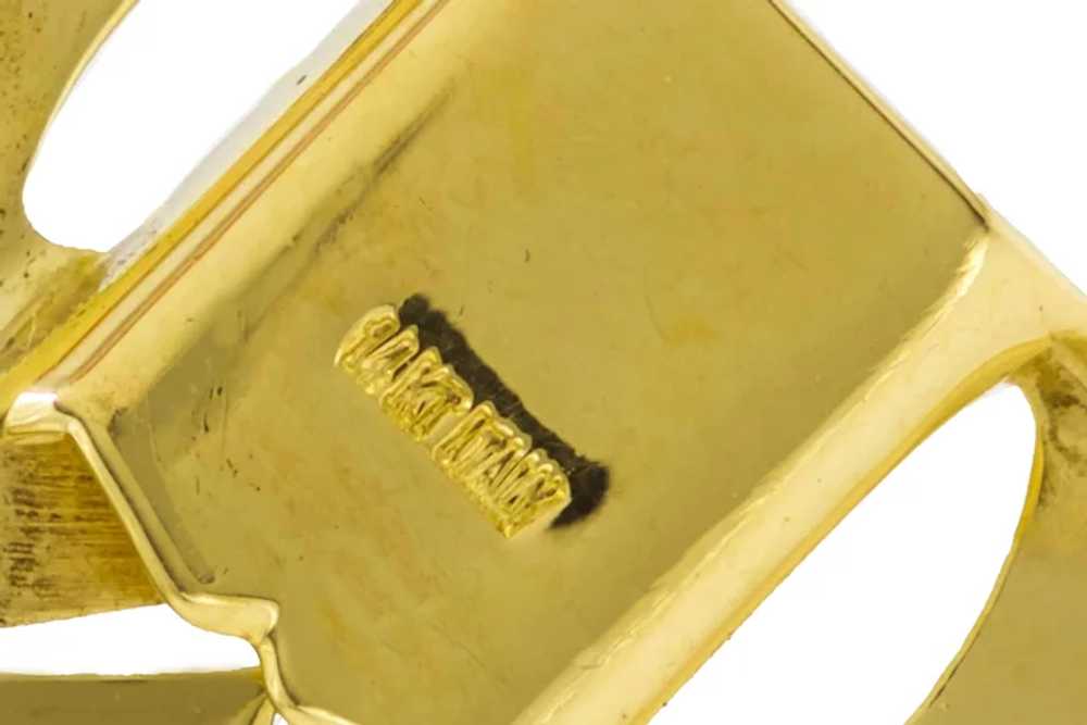Vintage Italian 14k Gold 7" Bracelet with Stylize… - image 9