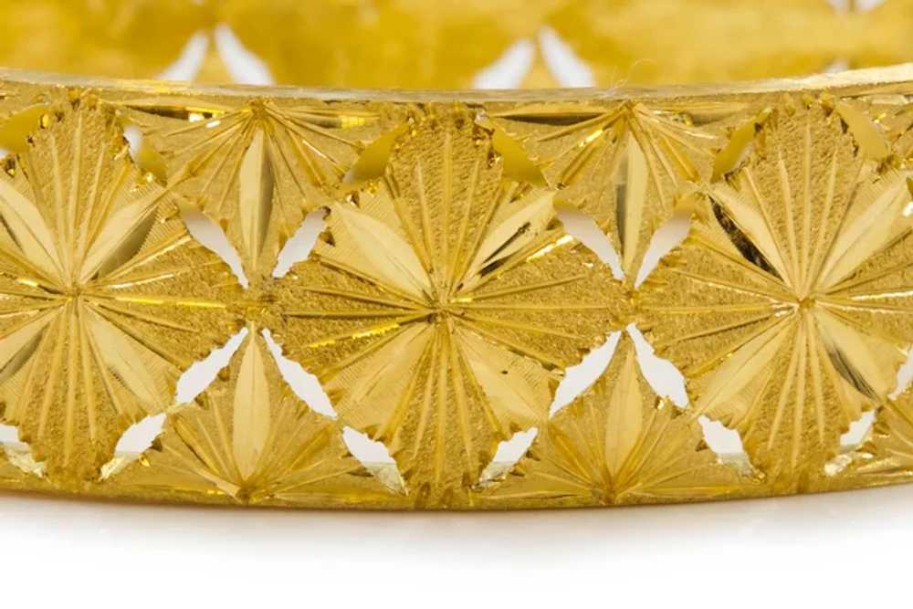 Estate 18K Yellow Gold Bright-Cut Bangle Bracelet - image 6