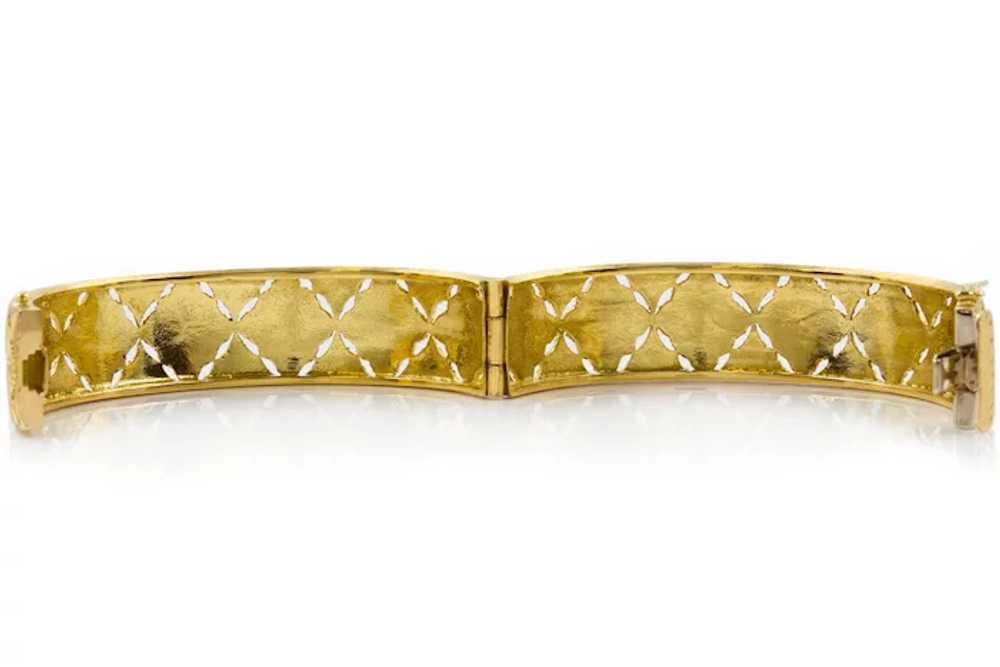 Estate 18K Yellow Gold Bright-Cut Bangle Bracelet - image 8