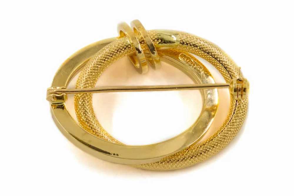 Vintage 18k Yellow Gold Double-Circle Modernist B… - image 3