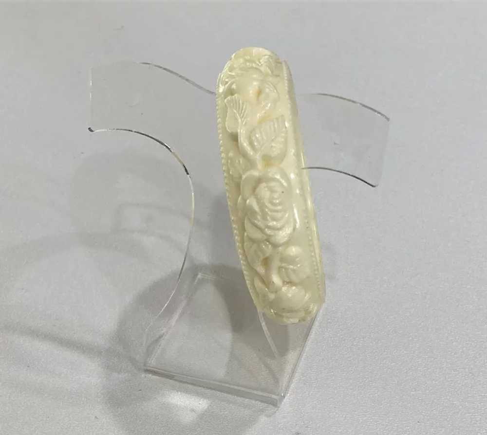 Rose Vine Motif Molded Plastic Bangle Bracelet - image 2