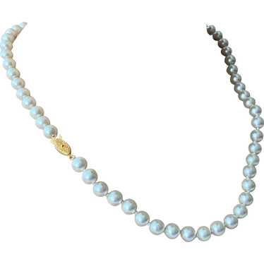 Lustrous White Faux Pearls Necklace - image 1