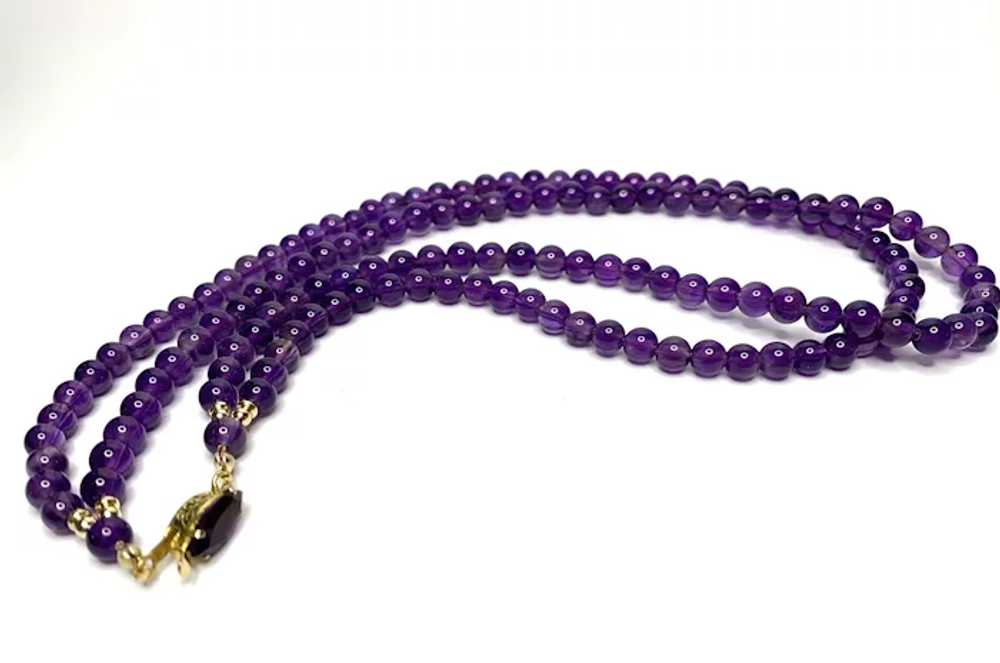 Two Strand Amethyst and 14k Gold Necklace - image 3
