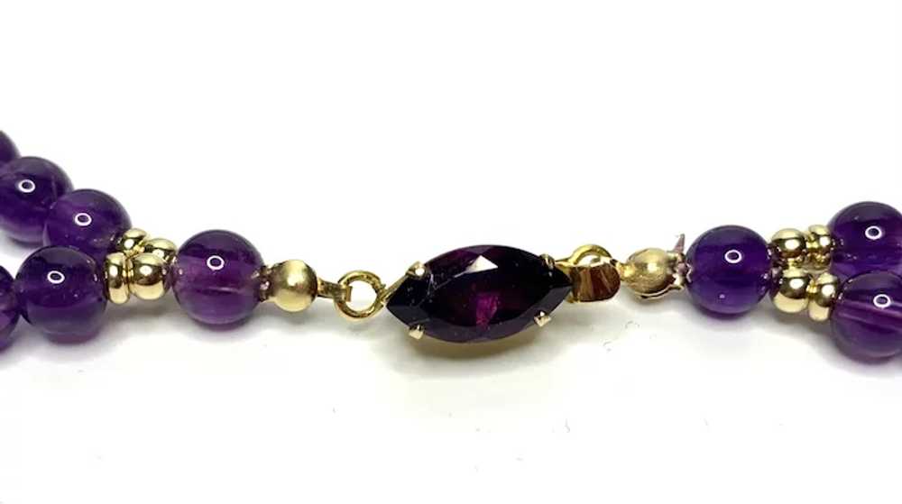 Two Strand Amethyst and 14k Gold Necklace - image 4