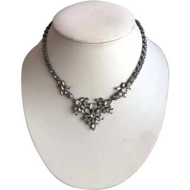 1940s Rhinestone Necklace Choker Style - image 1