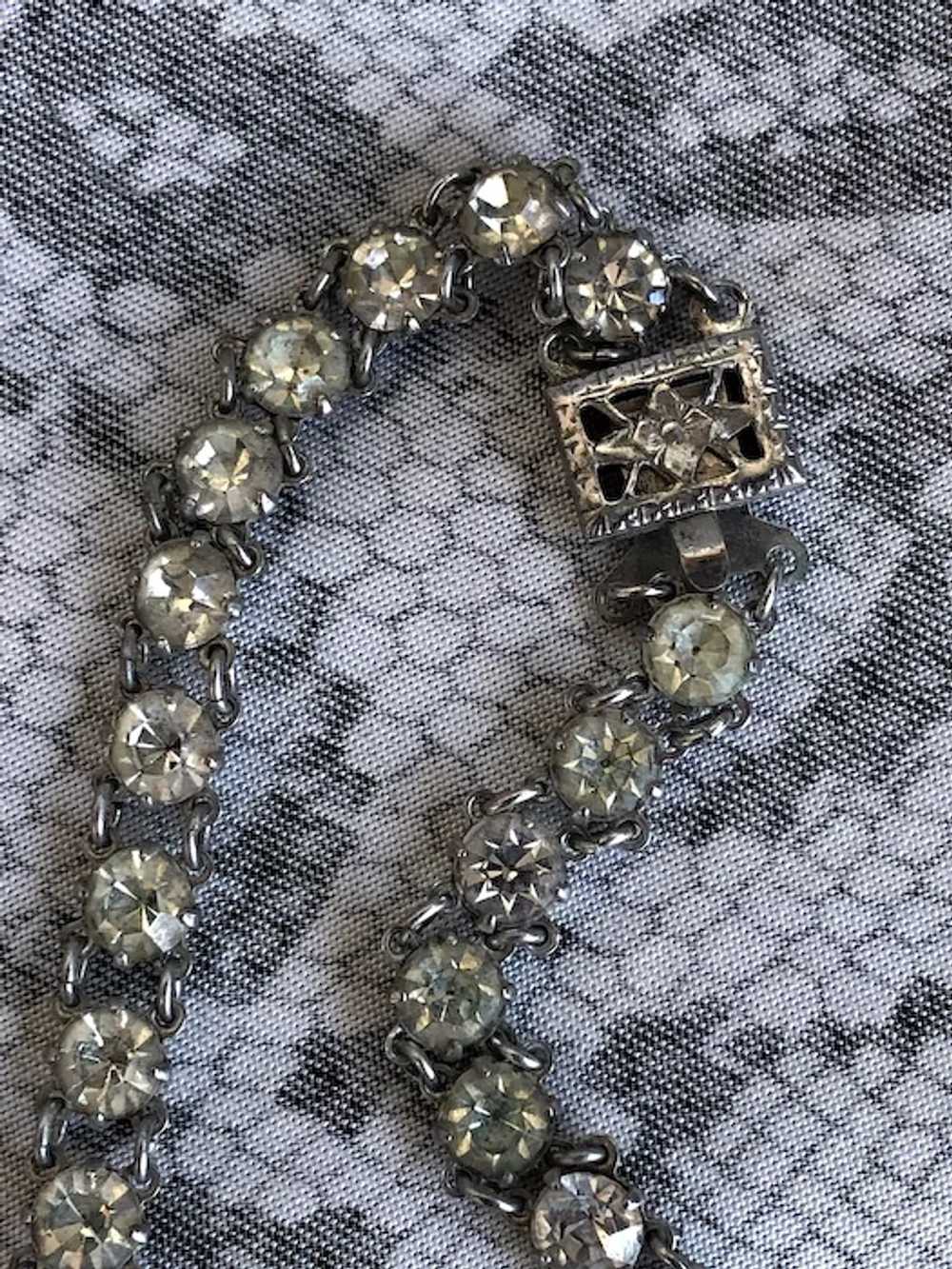 1940s Rhinestone Necklace Choker Style - image 7