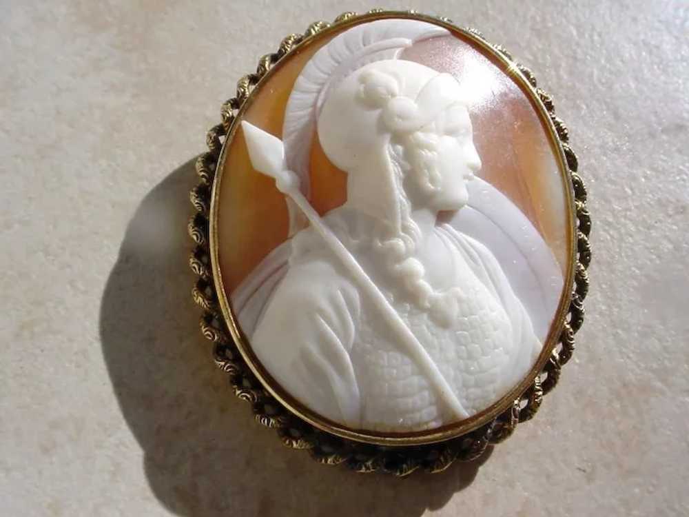Large Antique 14K Gold Brooch With Shell Cameo. M… - image 2
