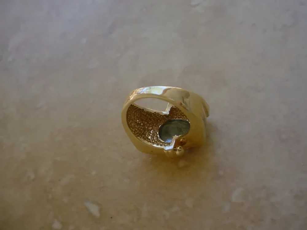 Oval 3.2 Carat Aquamarine Set In Heavy 14K Gold R… - image 8